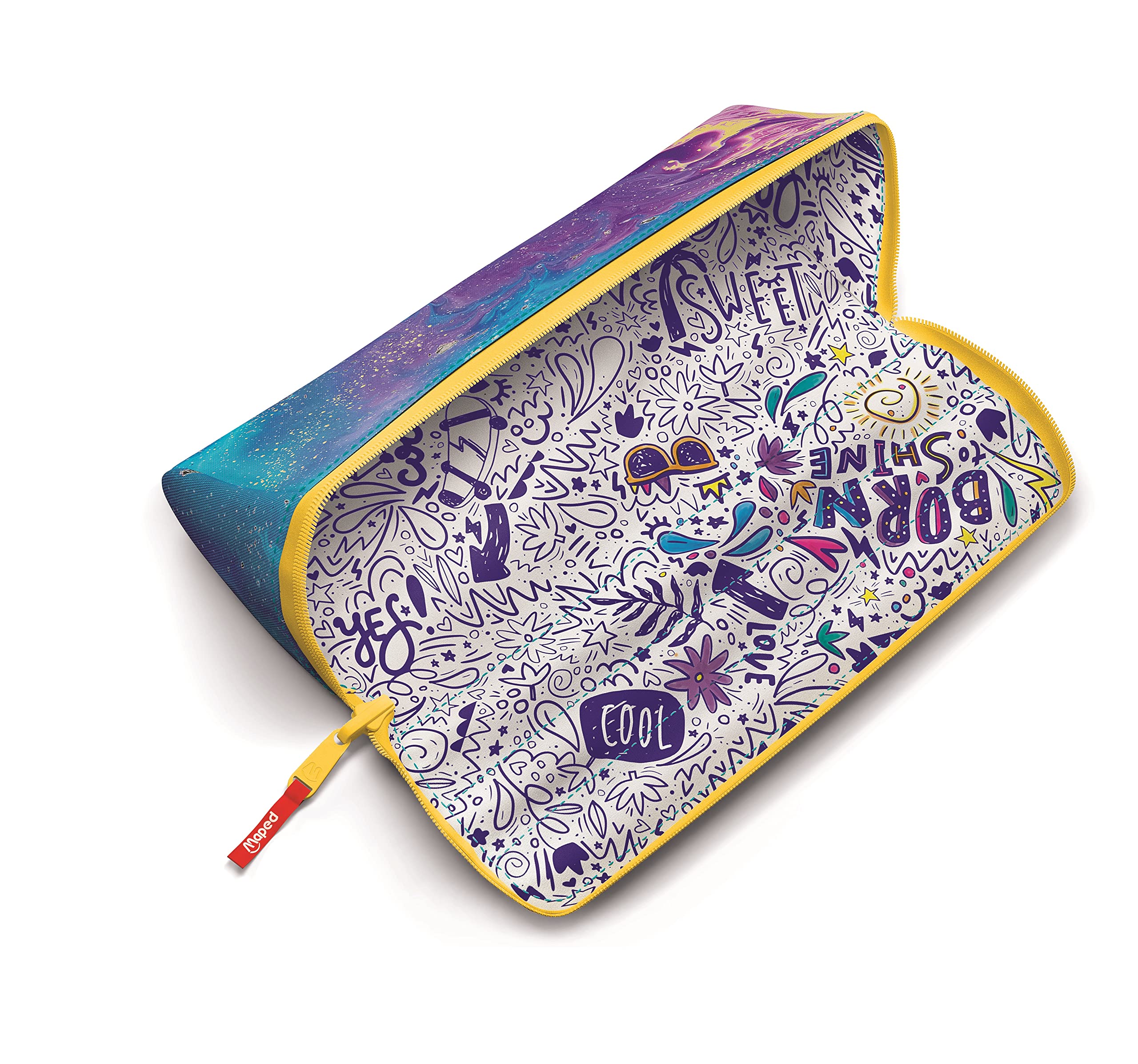 Trousse Scolaire Maped XXL Personnalisable Réversible - Design Cosmic