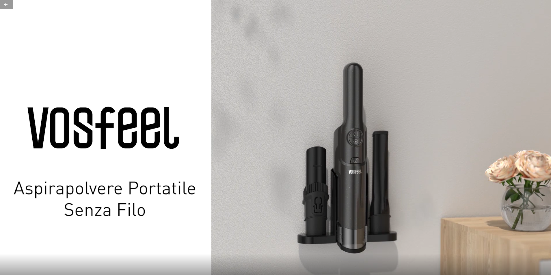 VOSFEEL J10 Aspirabriciole Senza Fili Portatile 15000Pa Aspirapolvere  Portatile 160W con Batteria Ricaricabile per Casa Auto Ufficio (37cm) :  Amazon.it: Casa e cucina