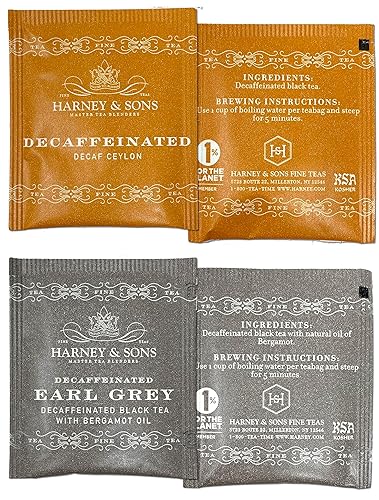 Miniatura 2 de Harney & Sons Surtido de bolsas de té, 40 unidades, bolsas de té Harney descafeinado, paquete variado de té de hierbas, té sin cafeína