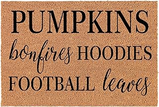 Welcome Doormat Natural Coco Coir Door Mat Pumpkins Bonfires Hoodies Football Leaves Fall Thanksgiving Halloween (30