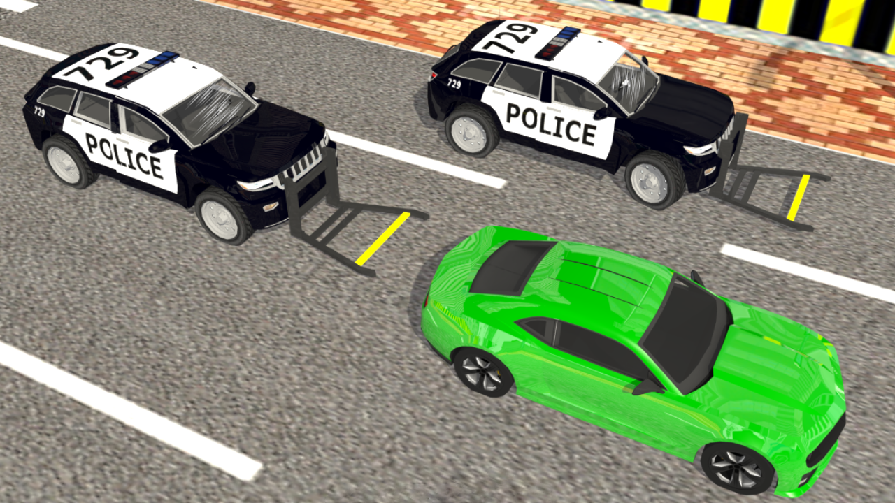 都市犯罪都市高速道路パトカーチェイス 3D-グラップラー警察バン