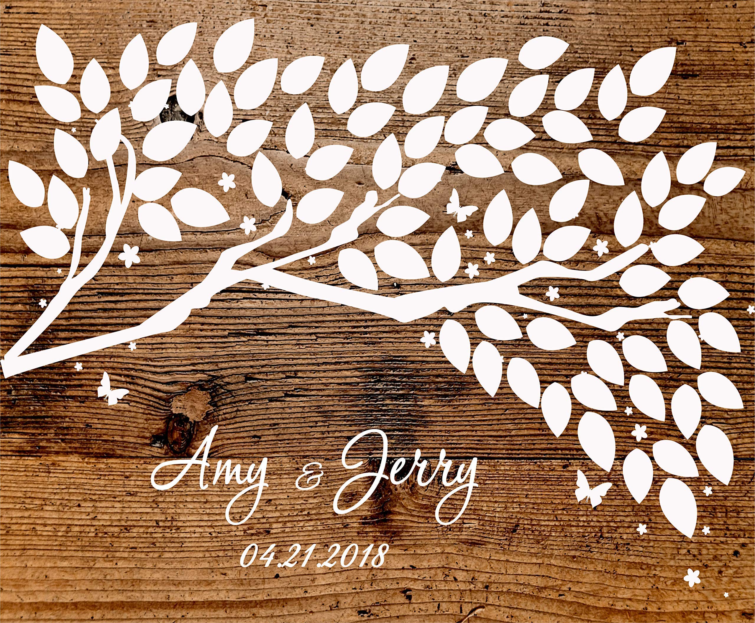 Guest Book Tree Alternative Wedding Cherry blossom guestbook Print for Signatures Birch Branch rustic theme Anniversary Sweet Sixteen or Quinceanera