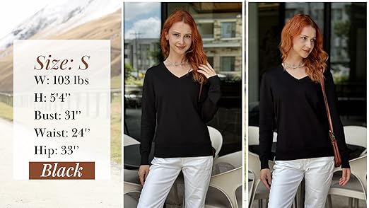 Zeagoo Women's 2025 Fall V Neck Sweater Trendy Long Sleeve