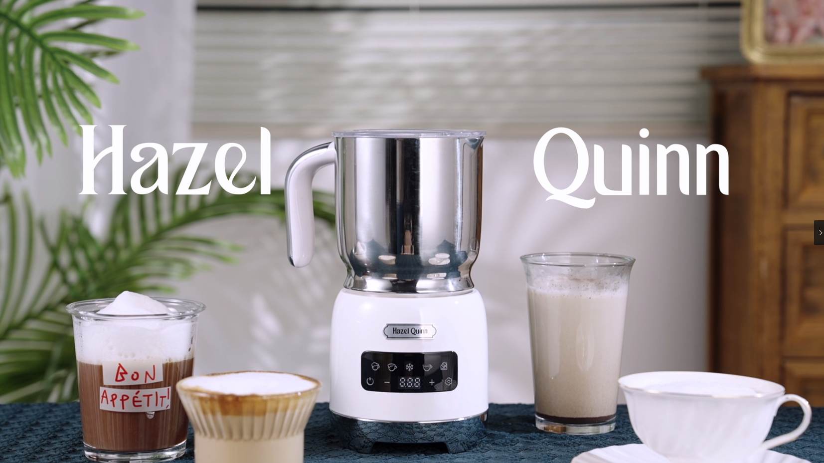 Amazon.com: Hazel Quinn Milk Frother Steamer, 5-in-1 Hot Cold