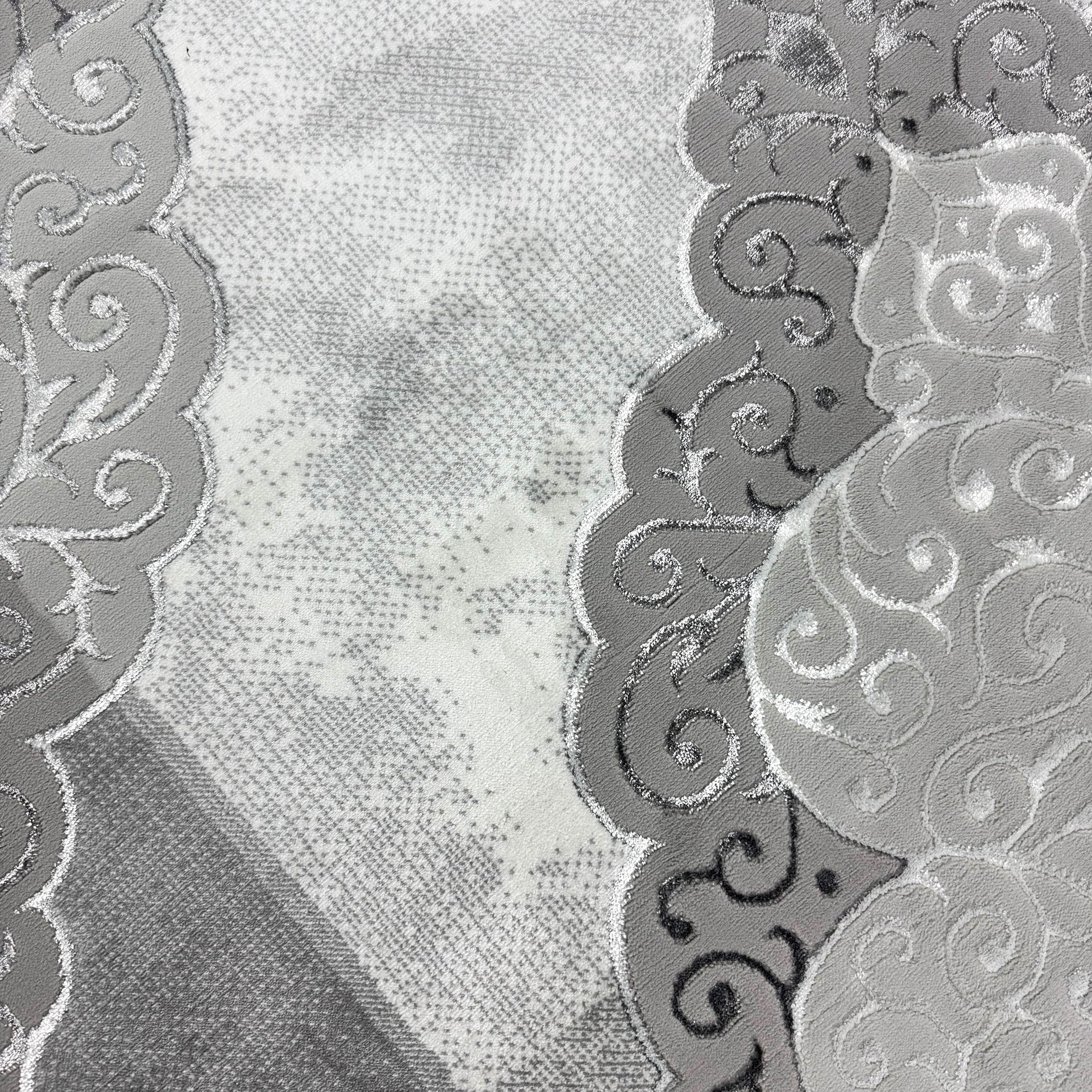 Designerski dywan dywan do salonu ornamenty barokowe kremowo-szary rozmiar 160 x 230 cm