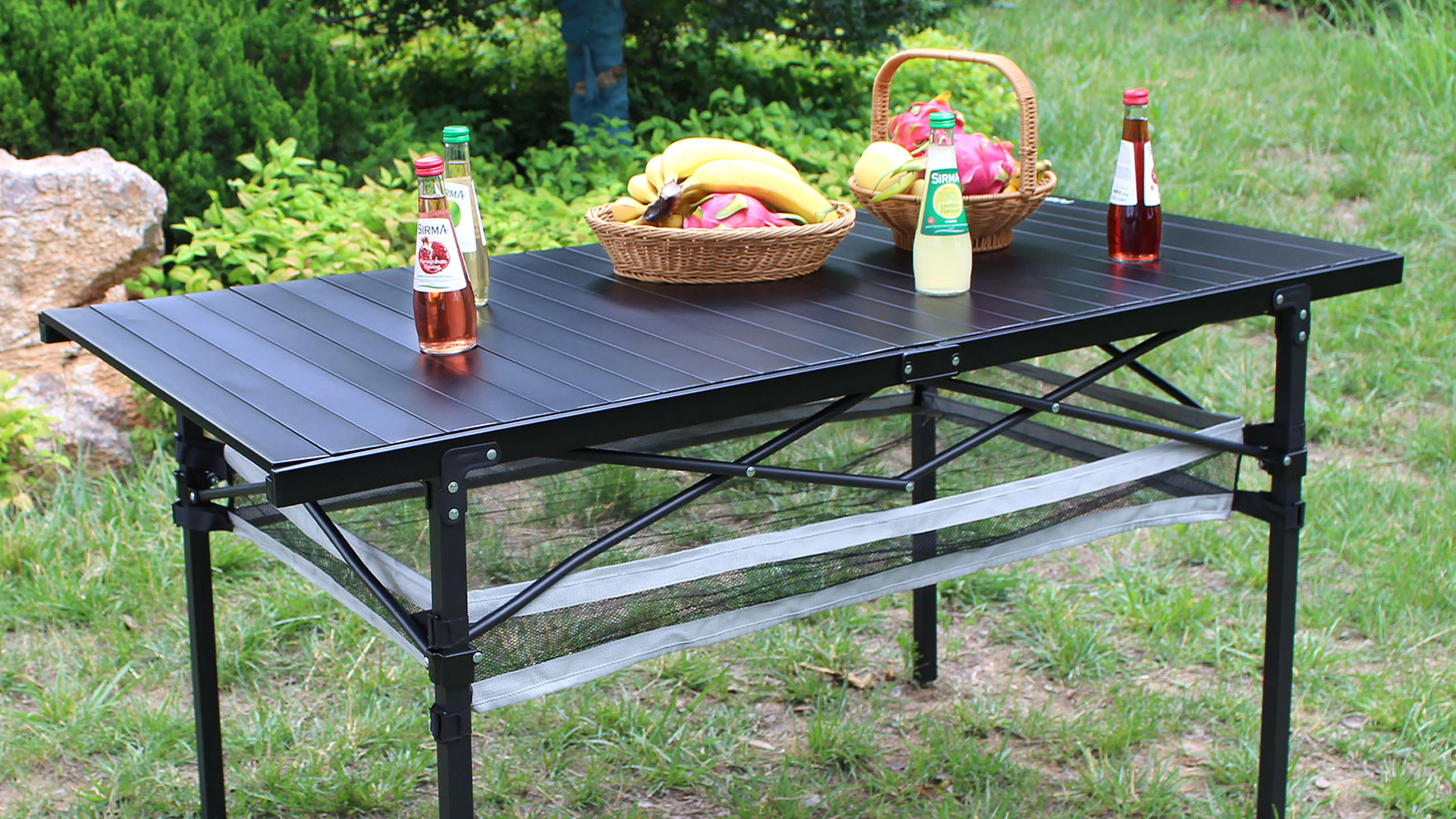 Watch POEPORE Folding Camping Table Aluminum 4-6 People 54