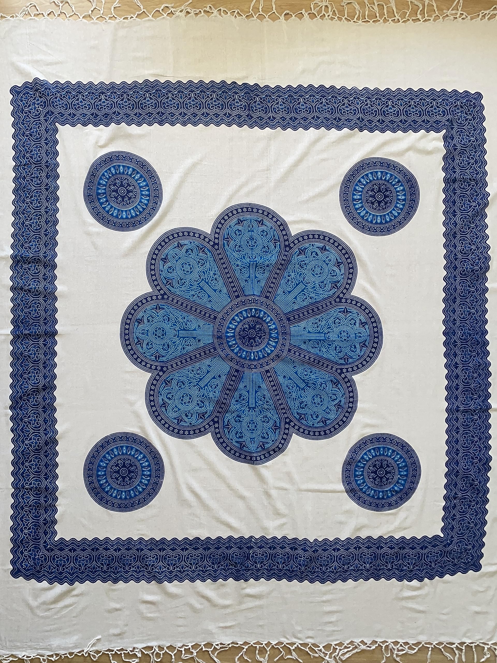 AleliHop Tapiz Mandala de Tela Multiusos XXL - Pareo/Esterilla/Toalla de Playa Grande Antiarena - manta de picnic para playa - Alfombra ligera de Yoga - tie dye - Decoracion Pared - 210x240cm