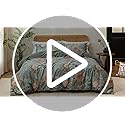 MILDLY Cal King Size Duvet Cover Set 100% Long-Staple Cotton Luxury Vintage Floral Patten Reversible Comforter Cover Set 3Pcs