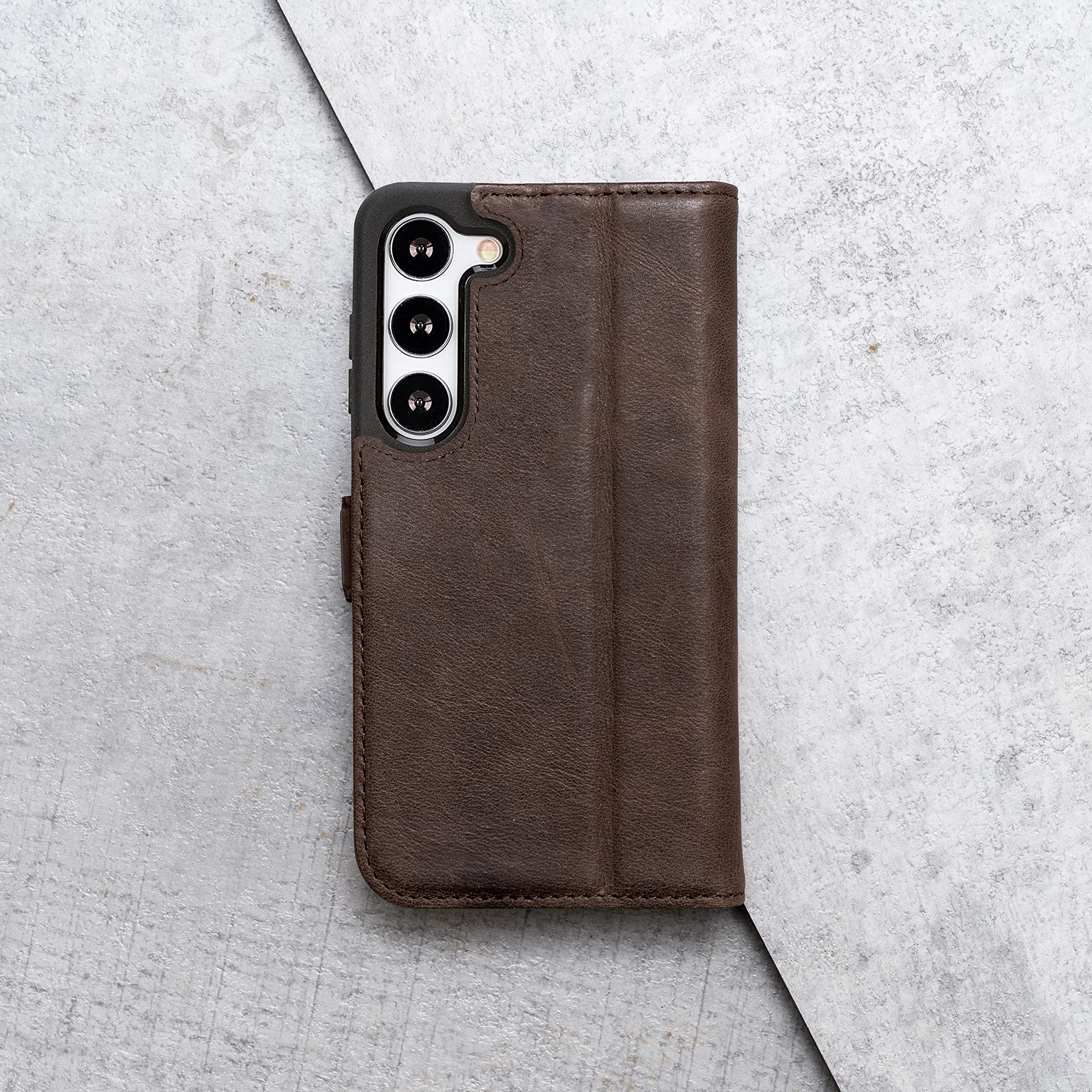 Porter Riley Skórzane etui do Samsung Galaxy S23. Wysokiej jakości etui z prawdziwej skóry / portfel/pokrowiec (czekoladowy brąz)