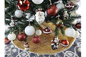 42" Gold Shinny Tinsel Christmas Tree Skirt