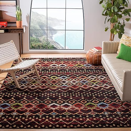 SAFAVIEH Amsterdam Collection AMS108P - Alfombra marroquí bohemia, que no desprende pelusa, para sala de estar, dormitorio, comedor, oficina en disponible en Yaxa Peru