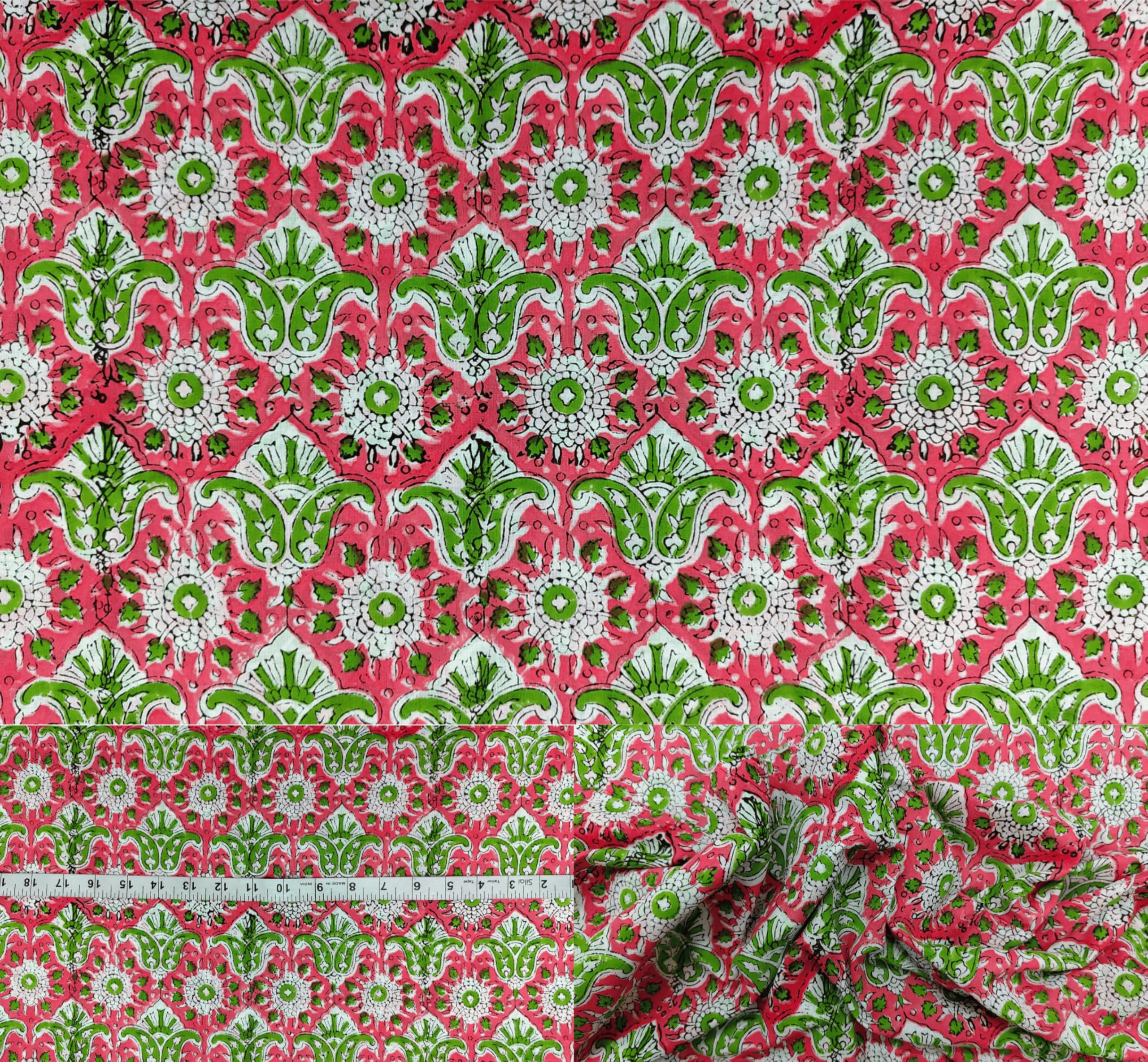 Tela 100% algodón por yarda, tela estampada a mano para coser RB-153