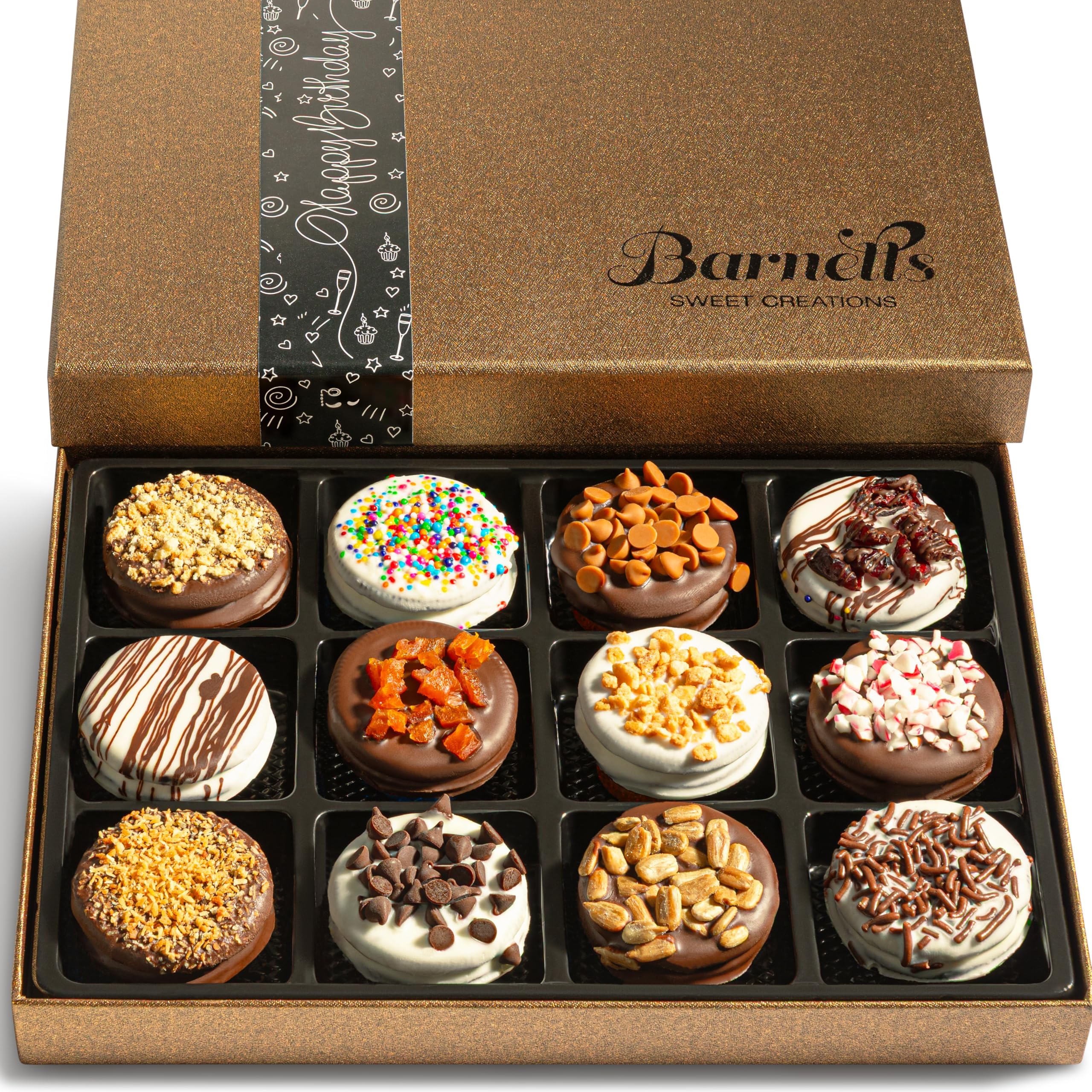 Barnetts Happy Birthday 12 Chocolate Cookies Basket Gourmet Treats