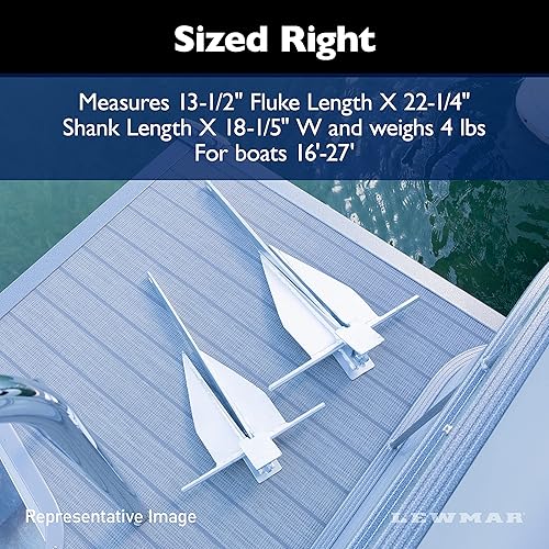 Miniatura 8 de Lewmar - Anclaje LFX Fluke para embarcaciones de anclaje en barro o arena, aluminio