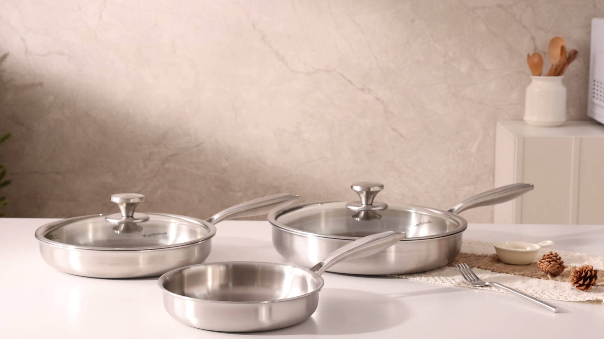 Amazon.com: Kordichef 10 Inch Tri-Ply Stainless Steel Frying Pan