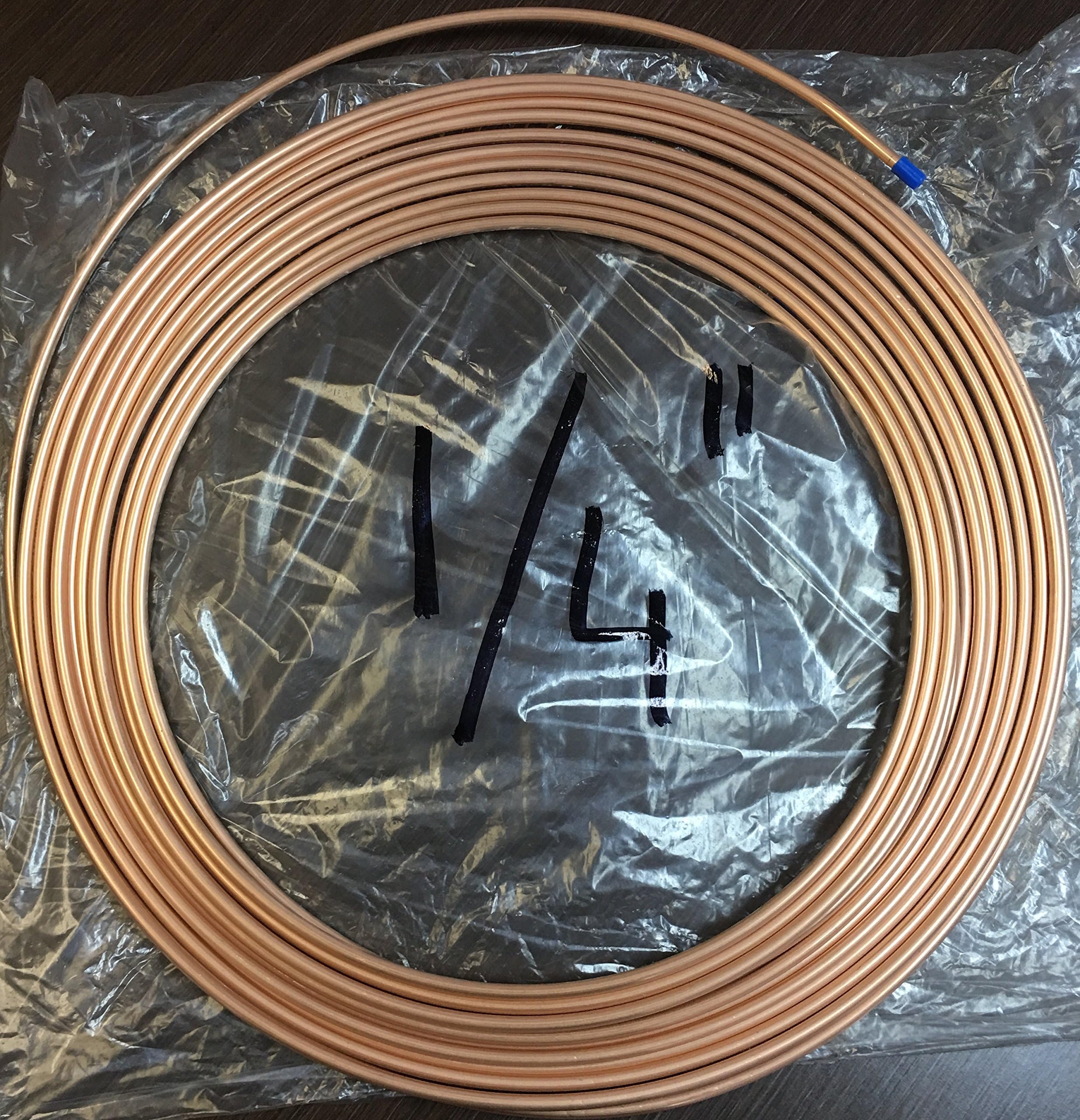 1/4 in " OD x 50 ft Copper Soft Roll / Tubing / Tube / Pipe Refrigeration ACR Type
