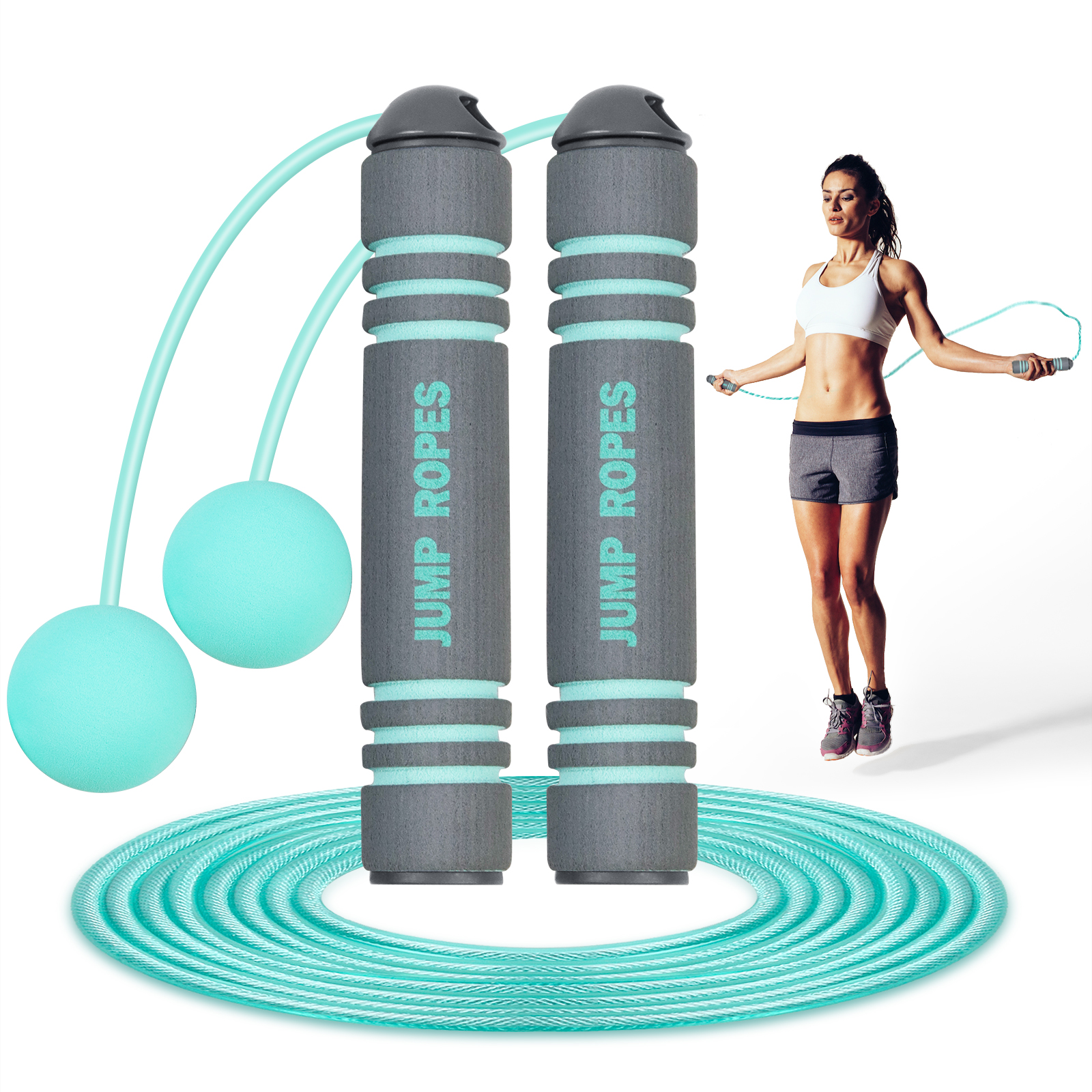 Cordless-Jump-Rope-2-in-1-Jump-Rope-Ropeless-Jump-Rope-Weighted-Jump-Rope-for-Fitness-Adjustable-Skipping-Rope-for-Exercise-Speed-Rope-with-Bearing-Comfortable-Foam-Handle-Suitable-for-You-and-Your-Ki