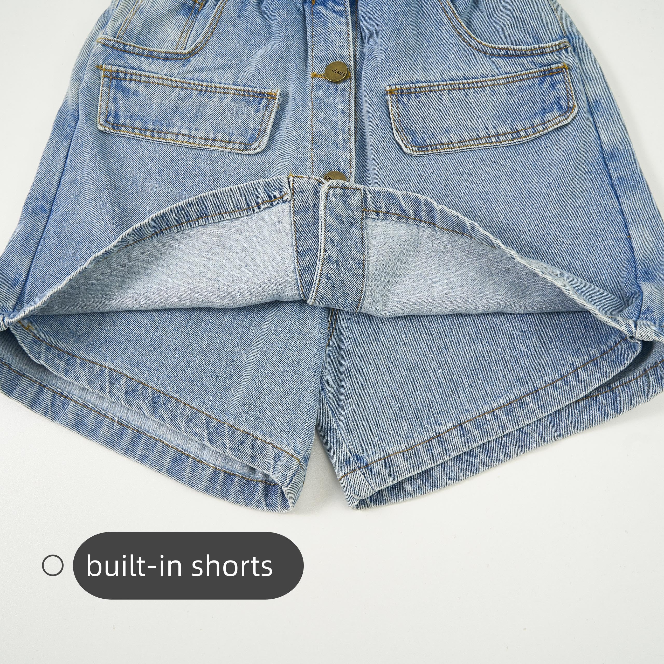 Rolanko Vaqueros Baggy Cargo para Niños Jeans Skater con Cintura Elástica y Multi-Bolsillos Pantalones Denim Vintage Bootleg Streetwear para Niños