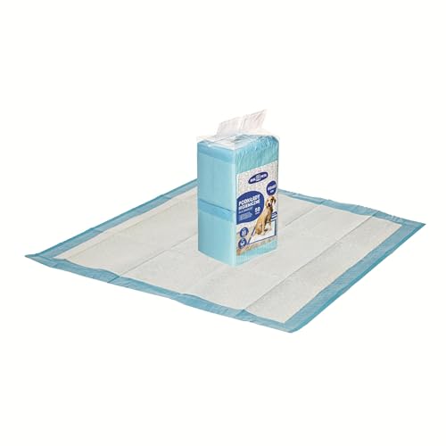 Alfombrillas para perros - 50 almohadillas de entrenamiento para perros y cachorros - Cambiadores desechables 60 x 60 cm - Diseño de 5 capas con superficie de secado rápido - Azul