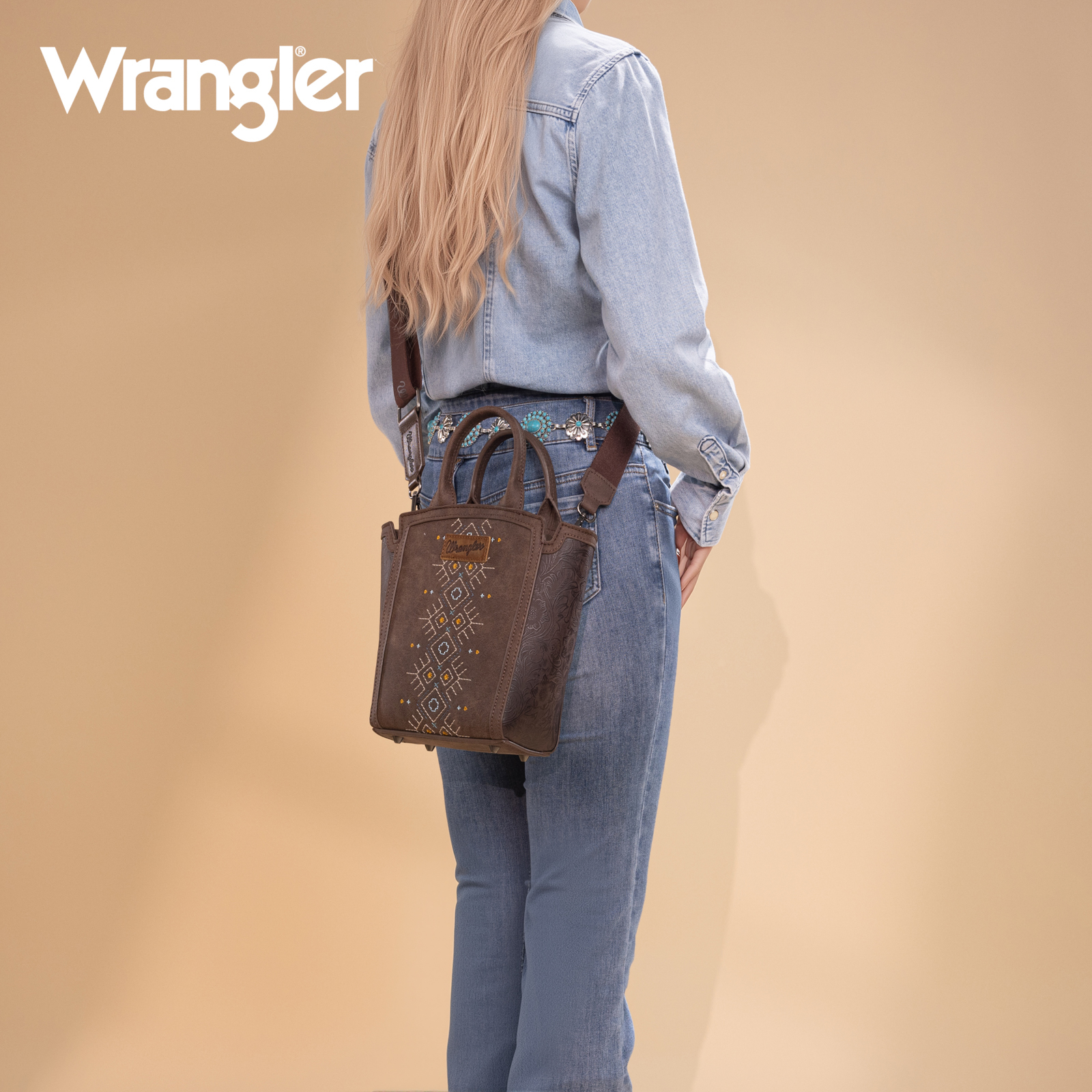 Bolso Wrangler Western para mujer con bordado azteca miniatura 7