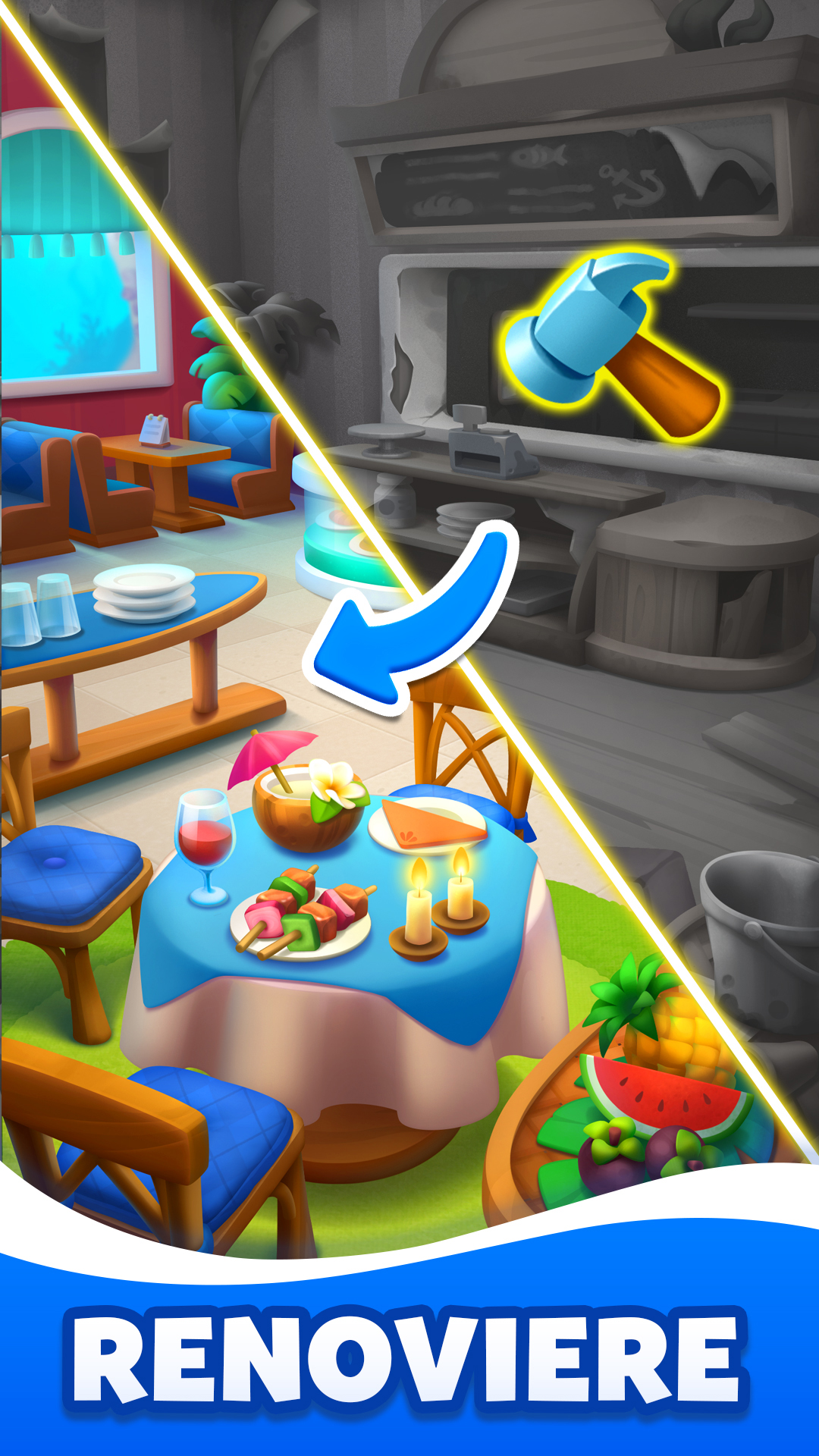 Merge Fish: Restaurant Dekor