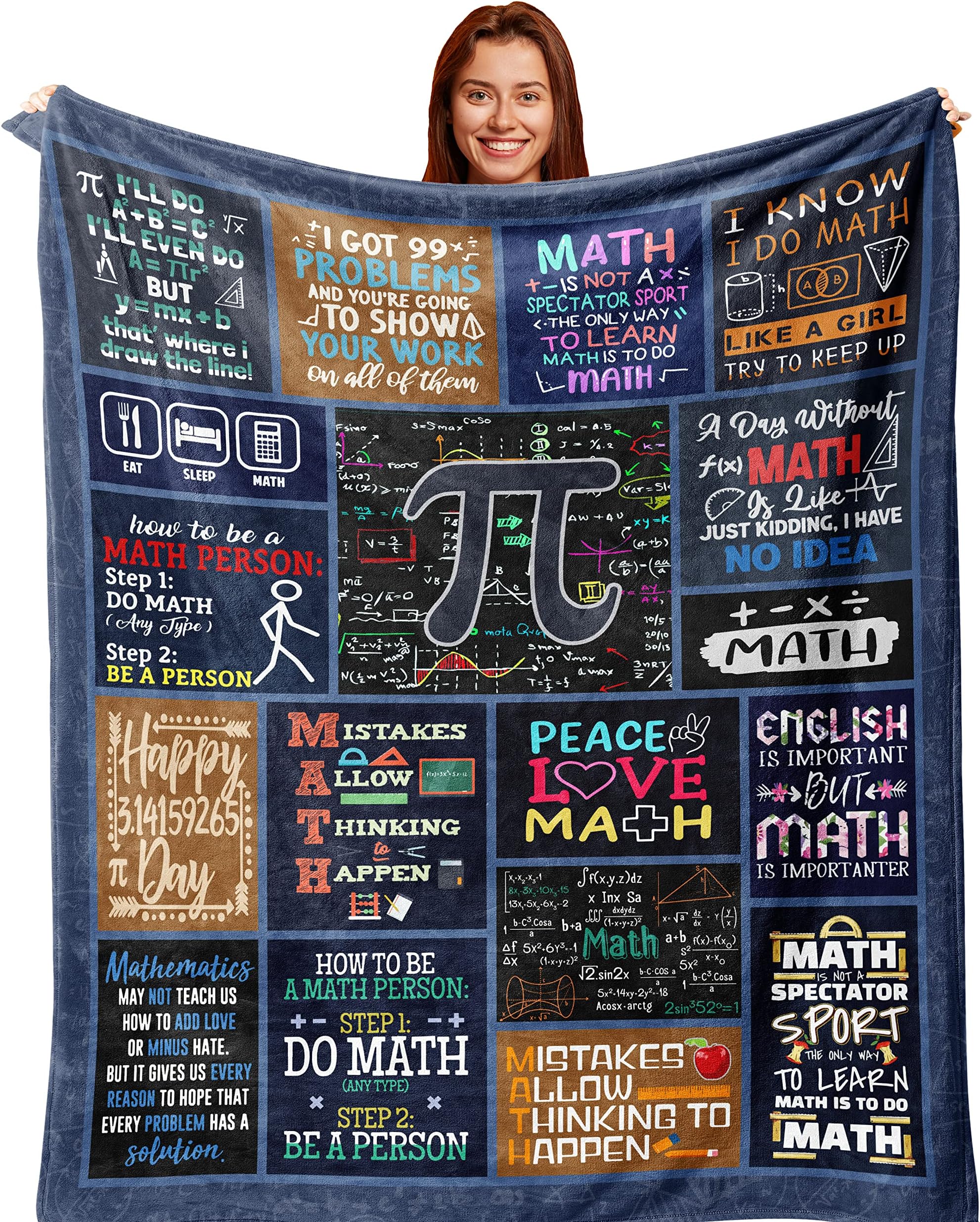Math Gifts for Men/Women, Math Teacher Appreciation Gifts, Graduation/Birthday Gifts for Math Lovers Blanket 60X50in