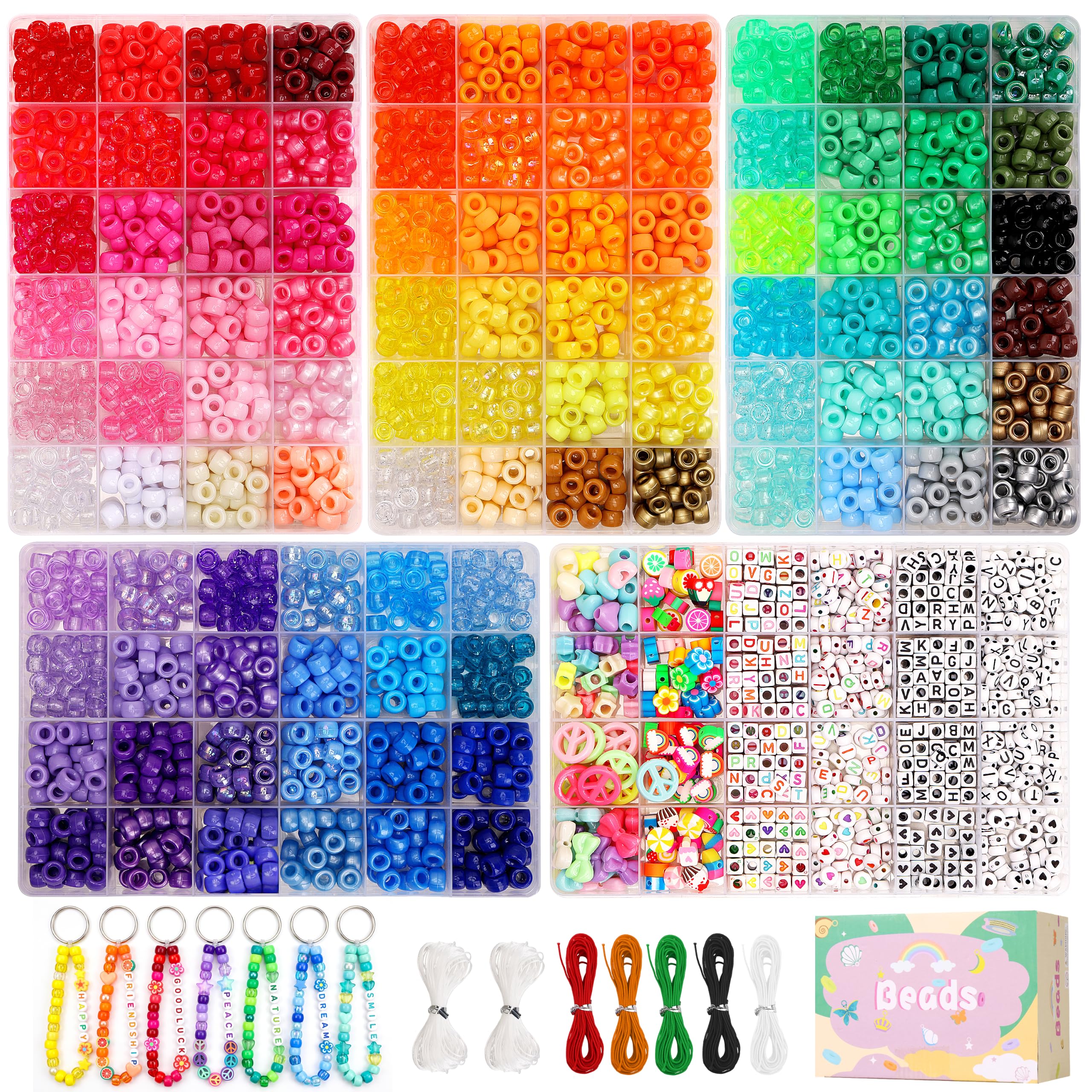 5 scatole 96 colori 3300 pezzi perline pony kit per la creazione di