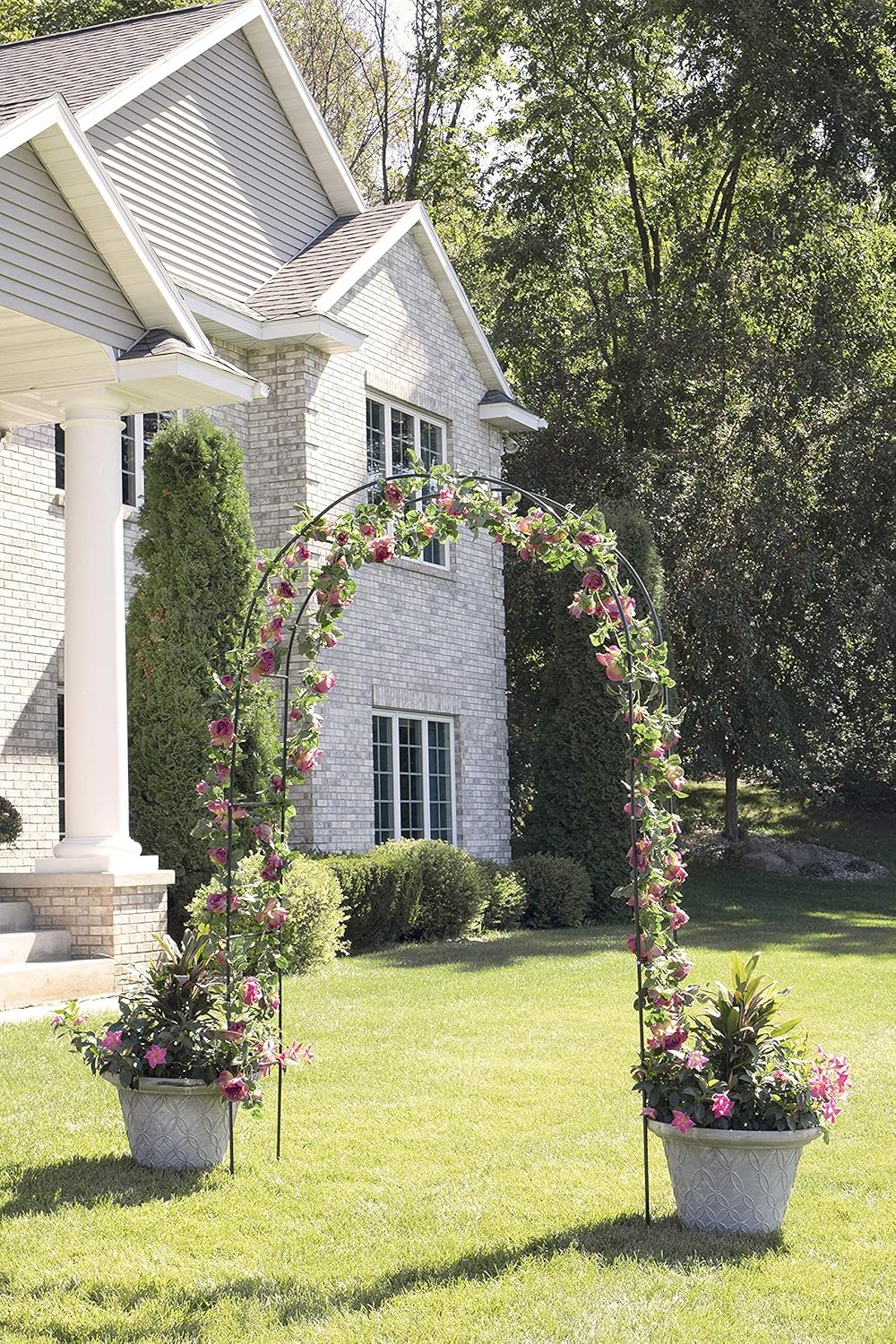 Metal Pergola Arbor Arch for Outdoors | 7.9 Feet High x 4.6 Feet Wide, Easy to Assemble | Perfect Backyard, Garden, Bridal Party & Wedding Decoration | 3 Pack | Black