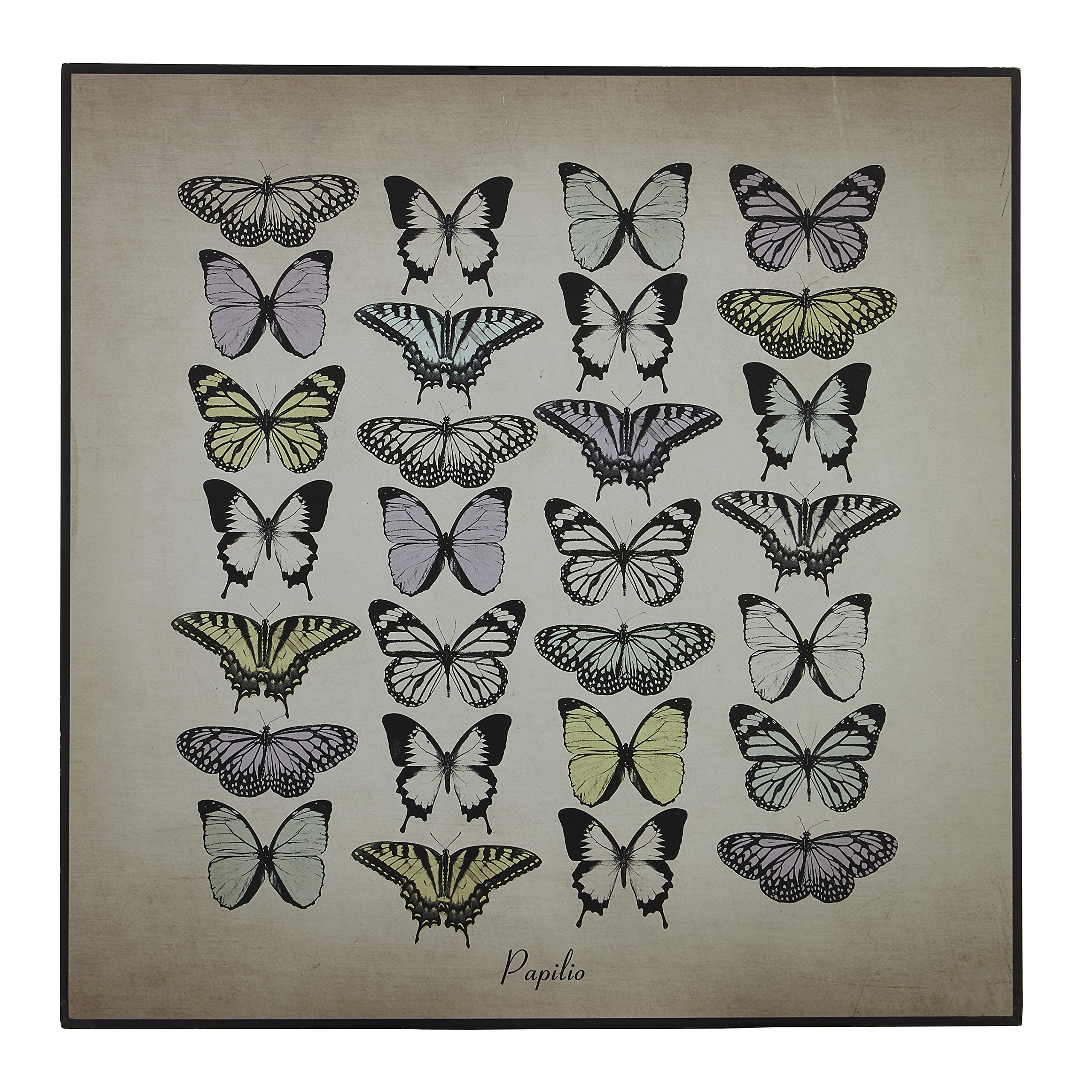 Premier Housewares Butterfly Wall Plaques Home Plaque MDF Home Hallway Decor Multi-Colour Decor Home Decor Accessories H50xW50xD1