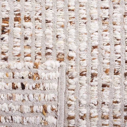 Miniatura 8 de SAFAVIEH Natura Collection - Alfombra de área de 5 x 8 pies, marfil y beige, hecha a mano de lana y yute, ideal para zonas de alto tráfico en sala