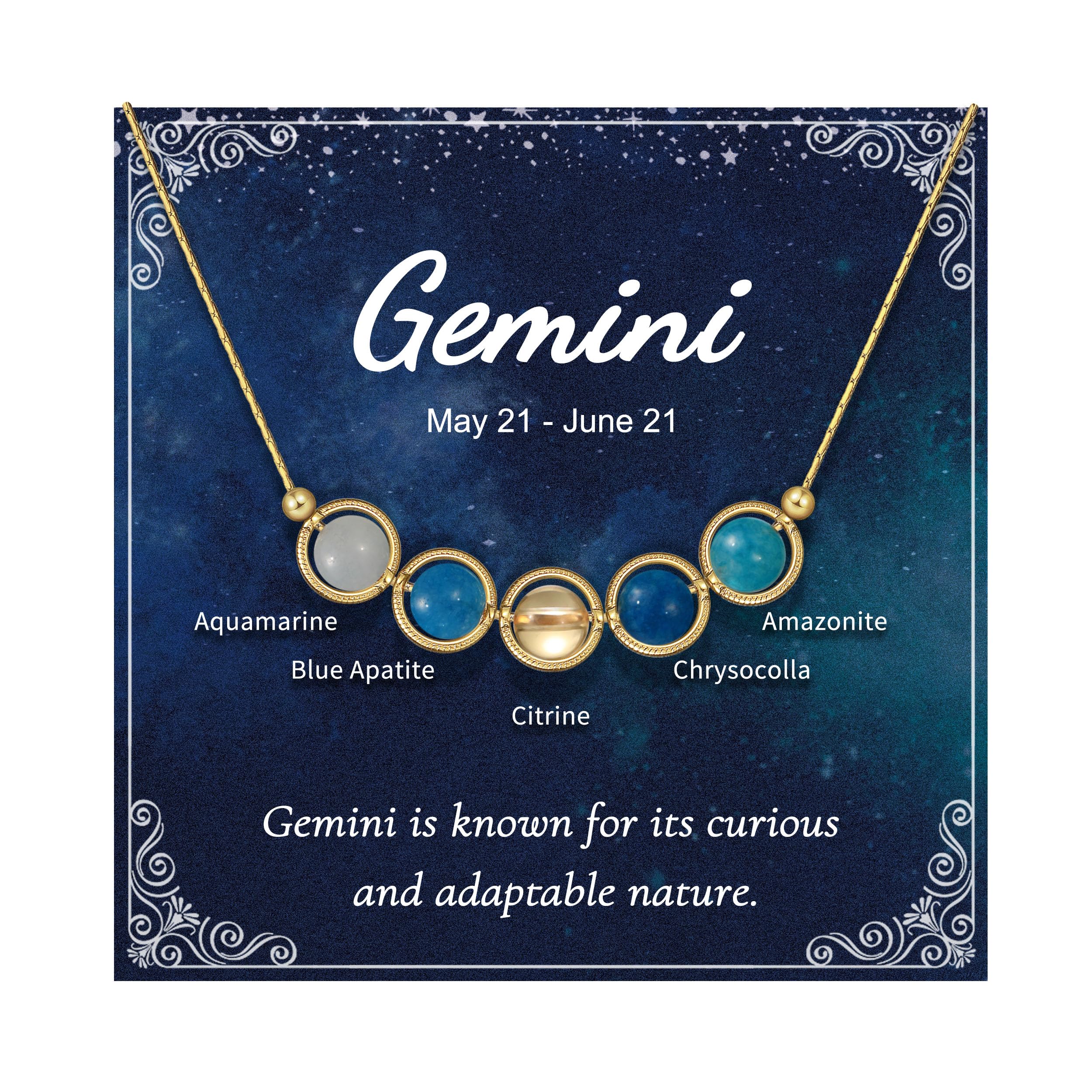 Natural Stone Zodiac Necklace