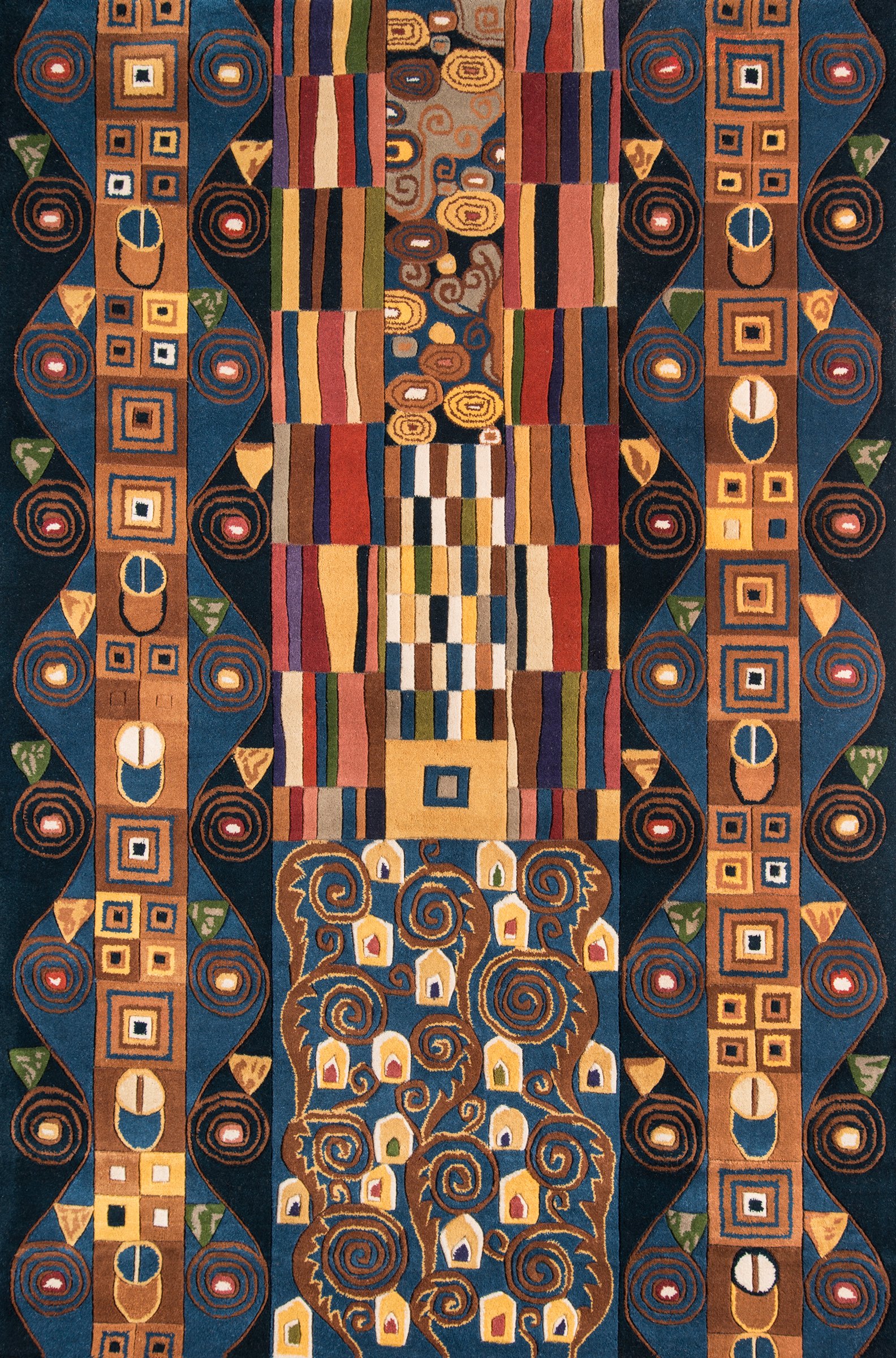 Momeni Rugs New Wave Collection, 100% Wool Hand Carved & Tufted Contemporary Area Rug, 3'6" x 5'6", Blue