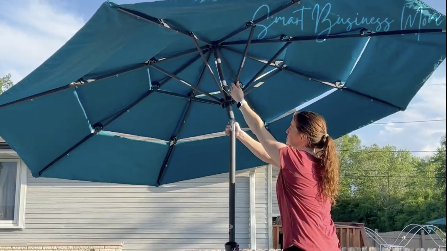 Watch Review of the BCP 10ft 3-Tier Solar Patio Umbrella with LEDs on Amazon Live