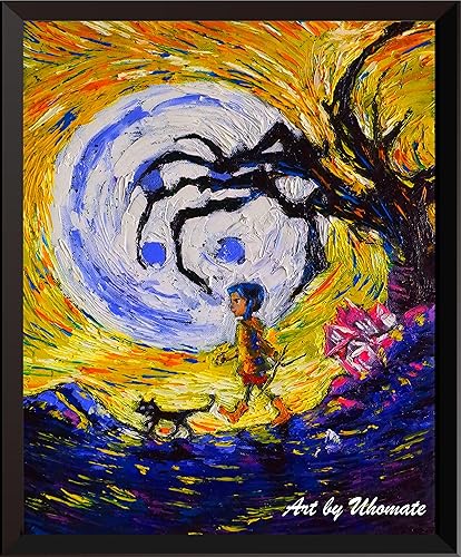 Uhomate Coraline Vincent Van Gogh - Póster de noche estrellada para el hogar, póster de pared en lienzo para regalo de bebé, decoración de