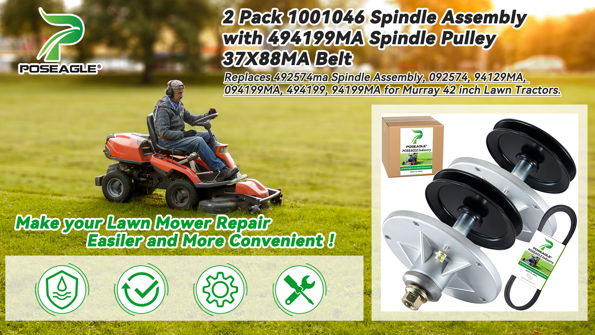 Amazon.com : POSEAGLE 2 Pack 1001046 Spindle Assembly with
