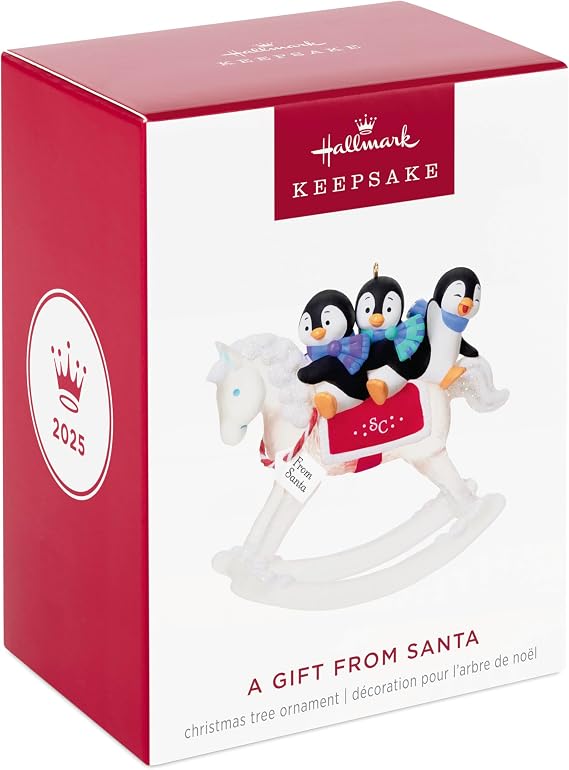 Hallmark Keepsake Christmas Ornament, A Gift from Santa, Gifts for Penguin Lovers