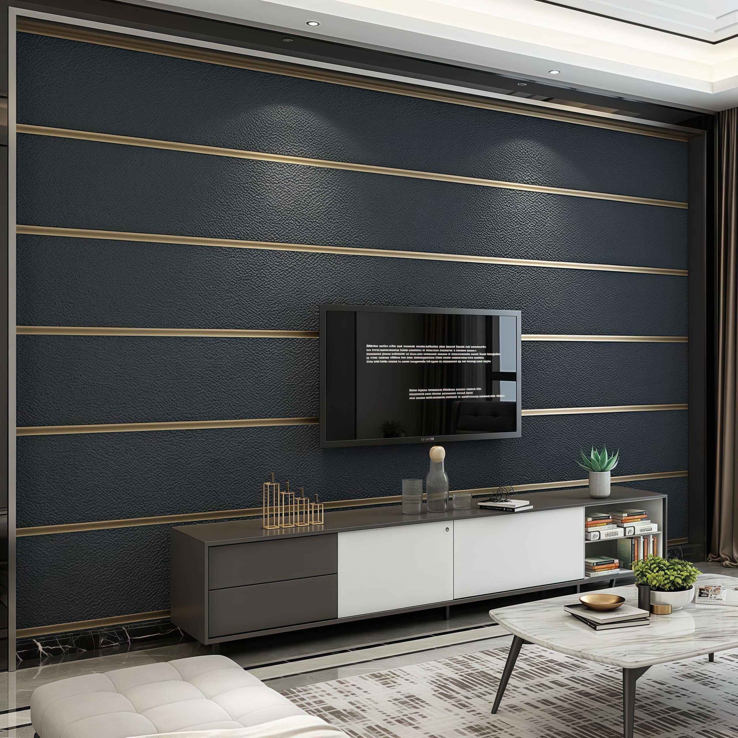 mwpqbd Upgraded Deerskin Velvet High-end Modern Minimalist 3D Wallpaper Plain Non-Woven Living Room Bedroom TV Background Wall Paper 20.8 '* 393.7'Non Peel and Stick Wallpaper (Black/107)