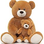 MorisMos Mom and Baby Giant Teddy Bear, 39inch Soft Large Teddy Bears Stuffed Animal Plush for Baby Shower, Brown
