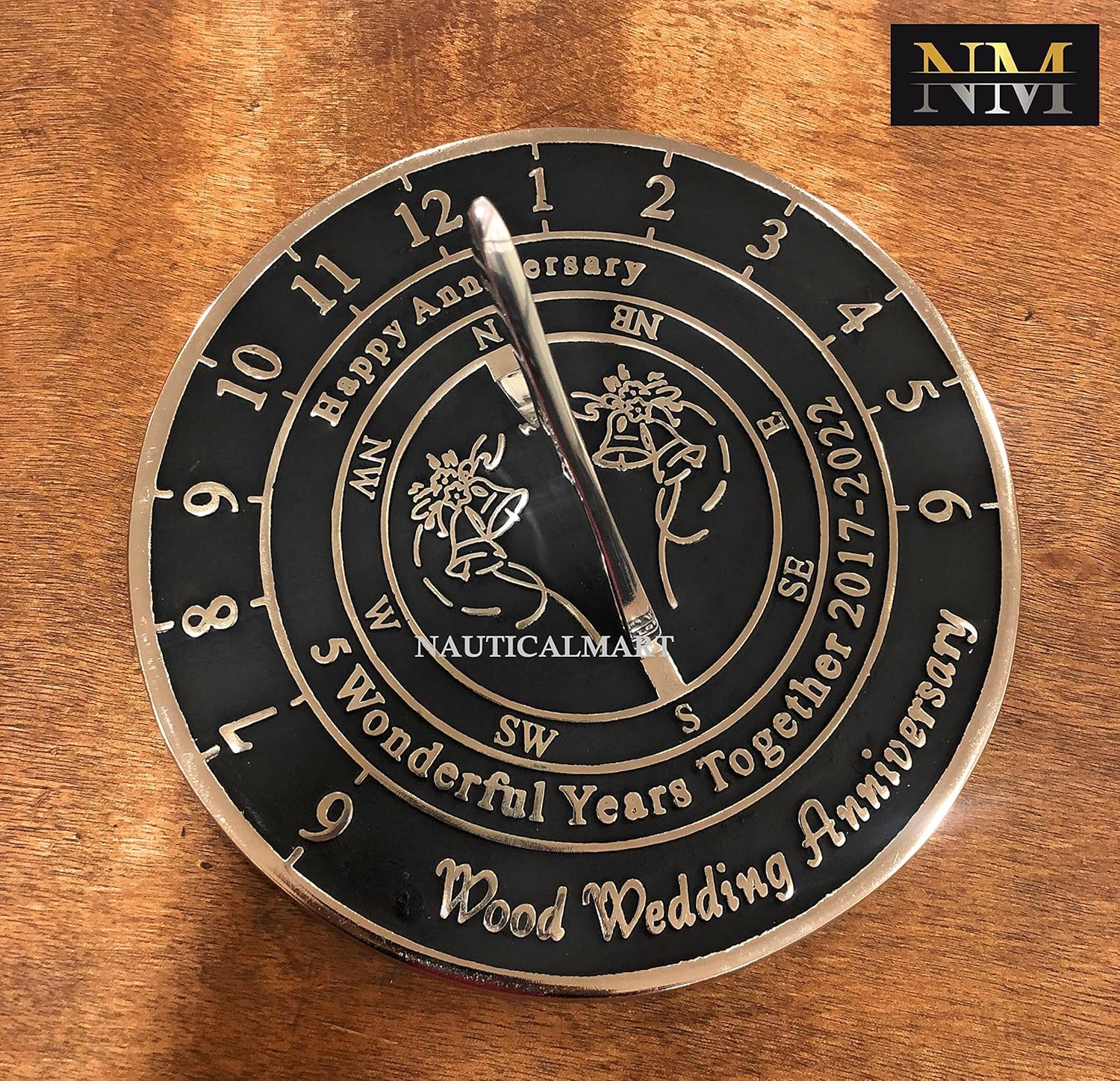 8" Anniversary Sundial Home Garden Décor Gift for Your Loves Ones (5th Anniversary Sundial)