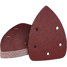 180 Grit Mouse Sander Sandpaper, Jamiikury 5 Hole Detail Sander Sandpaper Palm Sander Paper Mouse Sanding Pads Hook and Loop Sanding Sheets - Pack of 20