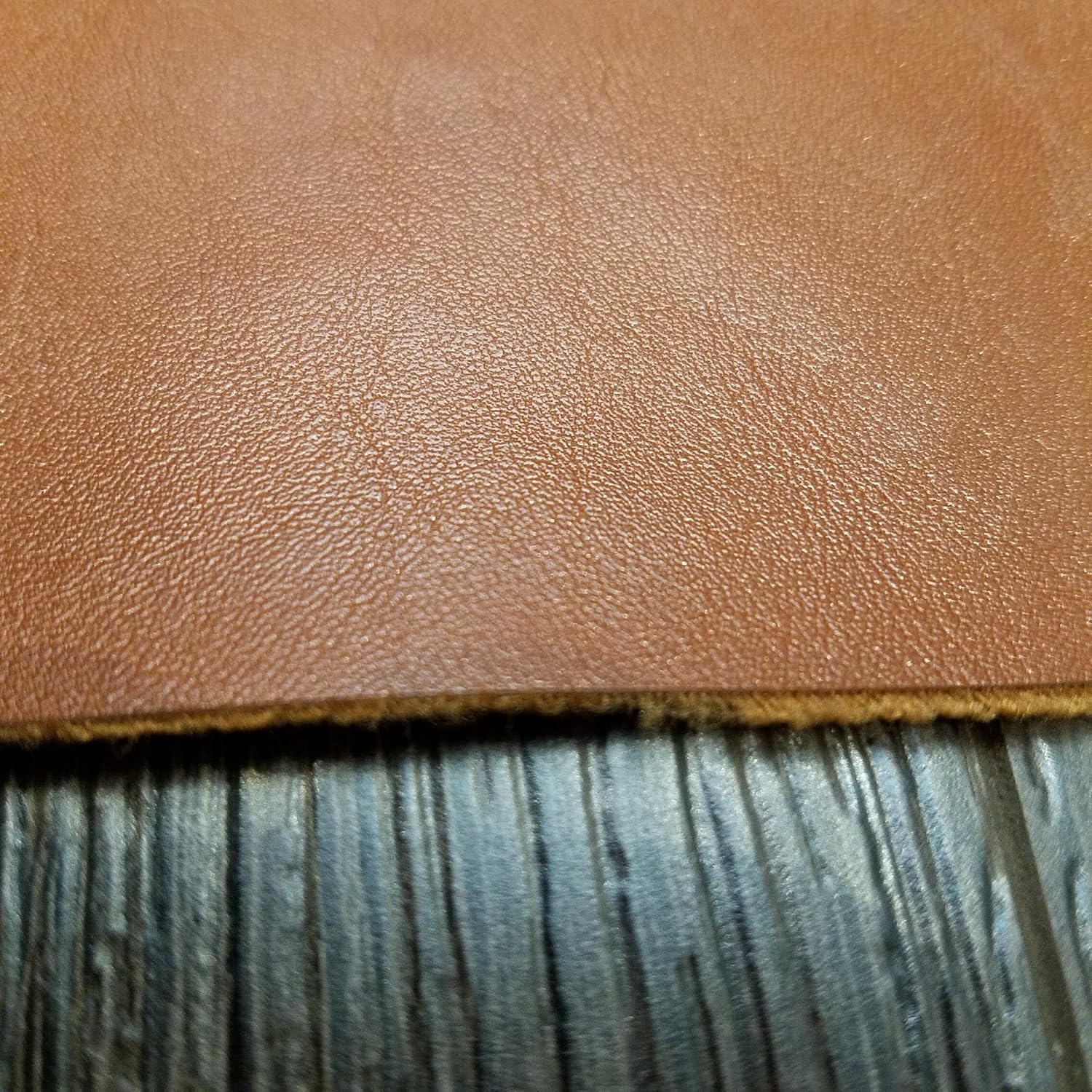 NAT Leathers | Tan Cognac Soft Faux Vegan Leather PU {Peta Approved Vegan} | 2 Yard (72 inch x 54 inch Wide) Cut by The Yard | Synthetic Pleather 0.9mm Nappa Smooth Upholstery | 72"x54"