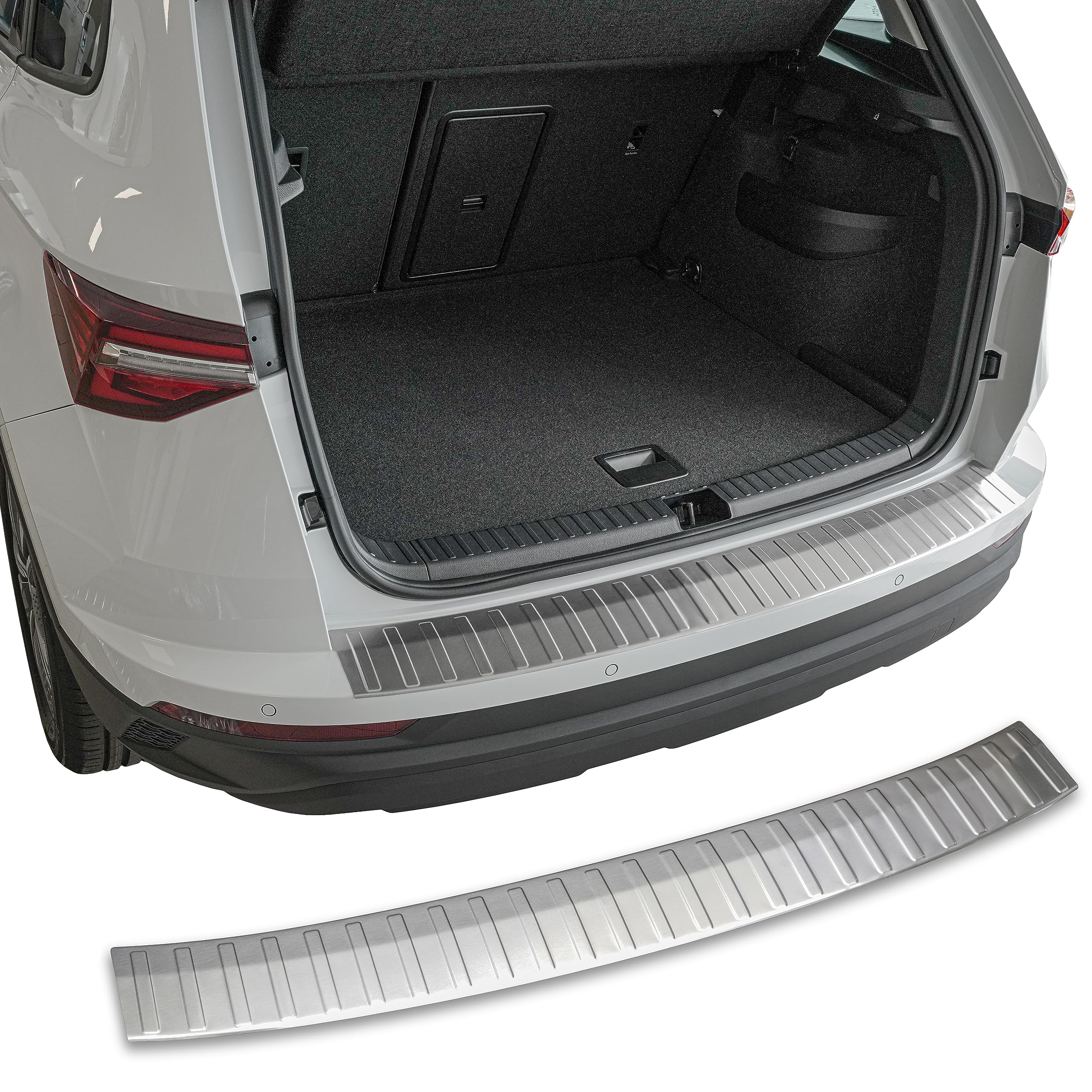 Boot sill protector made of matt stainless steel suitable for Skoda Karoq | NU7 | Year of manufacture 2017> | Premium quality from RECAMBO