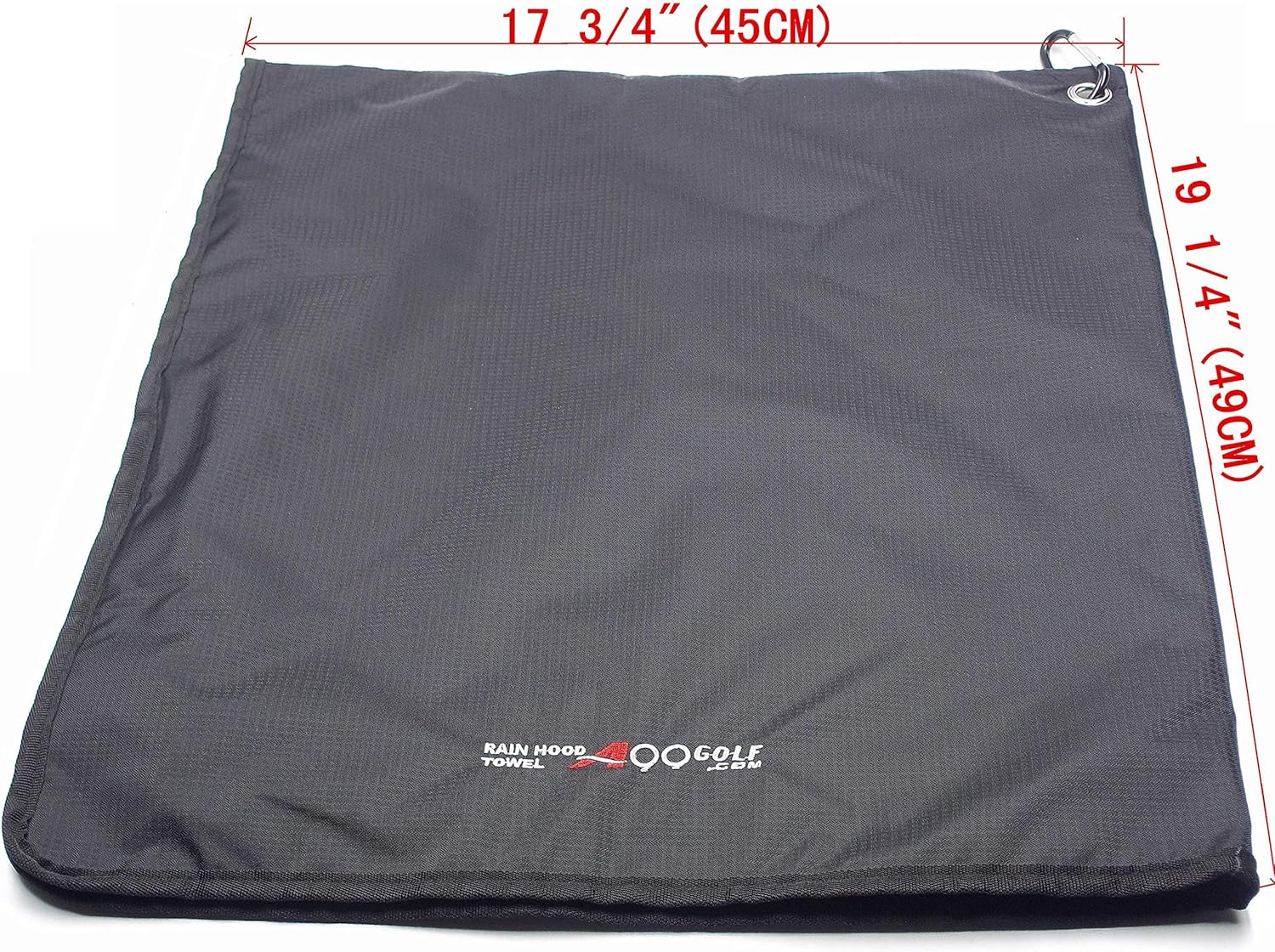 A99Golf Rain Hood Towel Waterproof Golf Towel Golf Bag Cover with Free Carabiner Clip w/Microfiber Towel 17 3/4" x 19 1/4" (Black)