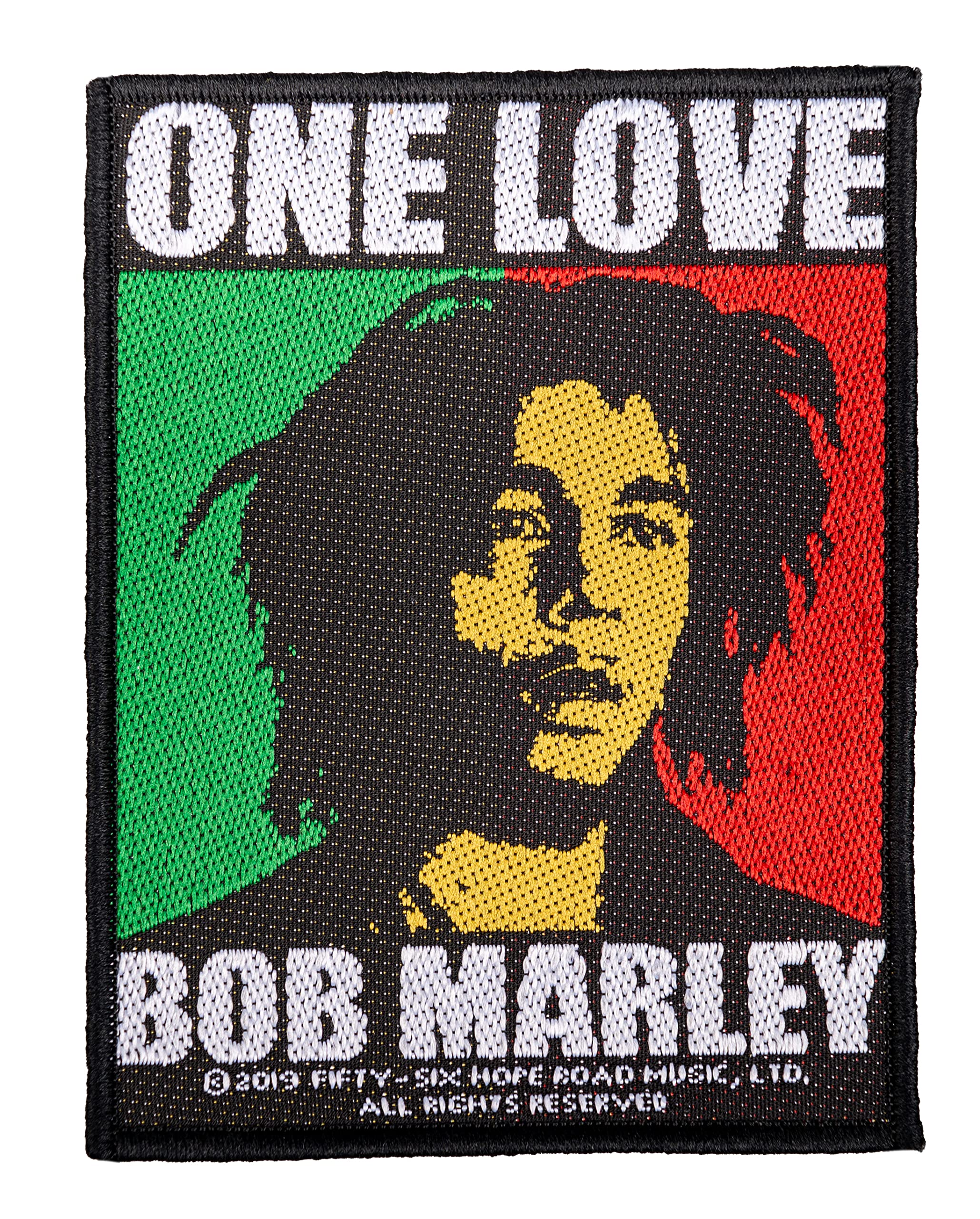 Halle 15 Unisex Multicoloured Clothes Bob Marley One Love Sew-On Bob Marley Patch Woven & Licensed