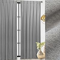 Vista 12 de DriftAway Cortinas opacas plisadas de 84 pulgadas de largo, juego de 2 paneles de cortinas de lino texturizadas para dormitorio, sala de estar