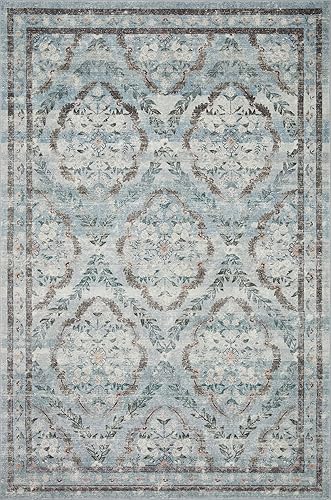 Miniatura 3 de Loloi Rifle Paper Co. x Courtyard - Alfombra de pasillo azul de 2 pies 6 pulgadas x 7 pies 6 pulgadas