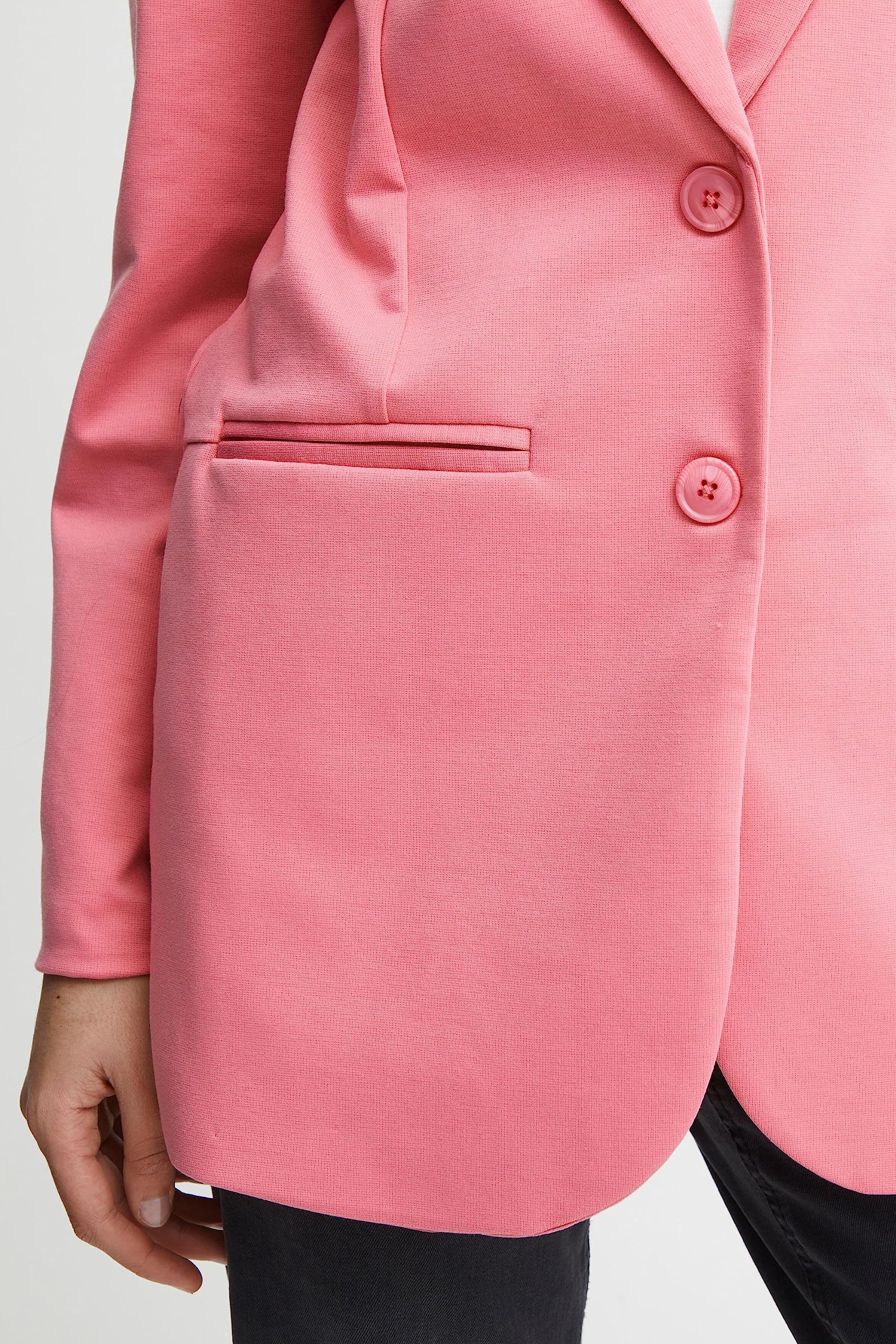 ICHI IHKATE SUS Oversize BL Damen Blazer Longblazer Jacke Long-Blazer mit Knöpfen Stretch und Reverskragen