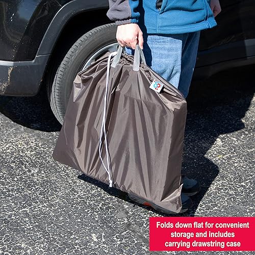 Vista 5 de SPORT PET Perrera abierta grande, jaula portátil para gatos, cama impermeable para mascotas, colección de arena de viaje Gris