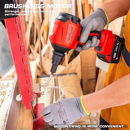 Miniatura 5 de Aspirador de aire 2 en 1, pistola de limpieza inalámbrica sin escobillas, compatible con batería Milwaukee M18 (batería no incluida)
