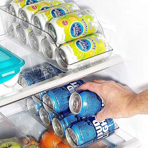 Miniatura 2 de JinaMart - Organizador de refrigerador JinaMart, soporte para bebidas para refrigerador, cocina, encimeras, gabinetes, dispensador de latas de